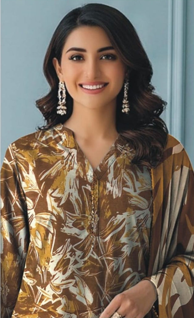 Printed All-Over Lawn 3-Piece Suit