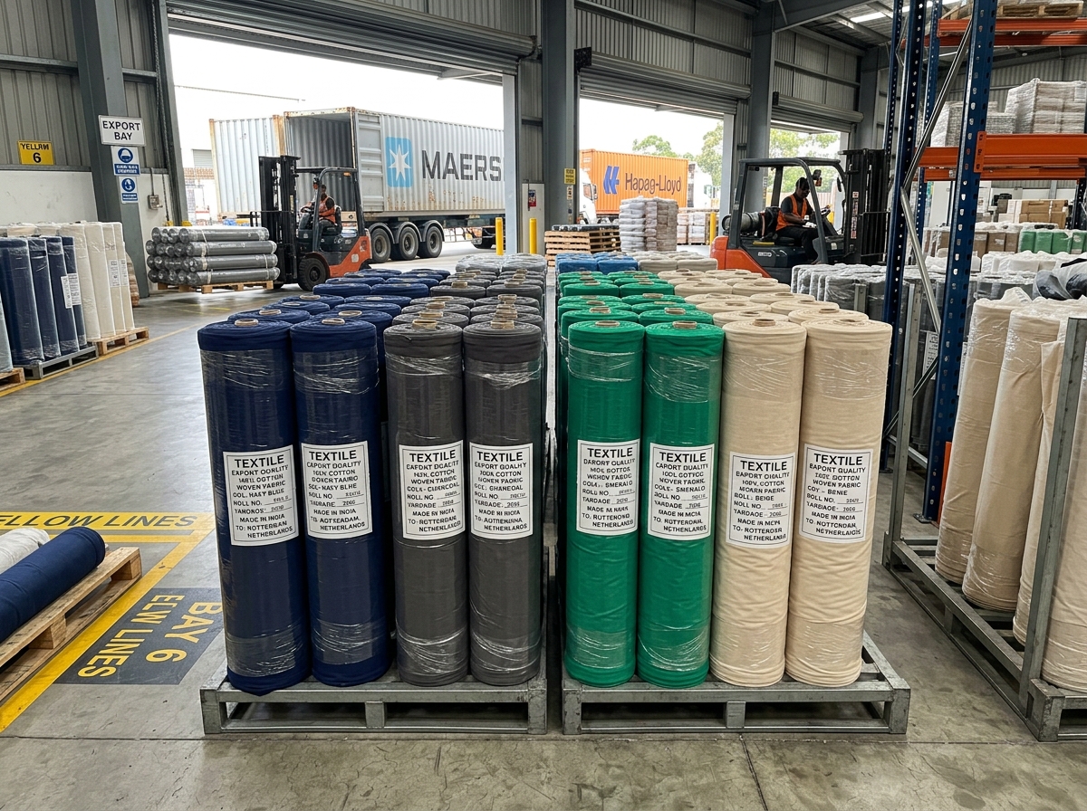 Dyed Fabric Rolls in Dispatch